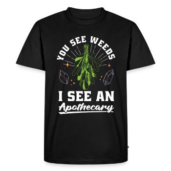 Herbalism You See Weeds I See Medicine Herbalist - Men's Premium Organic T-Shirt - black - Front - Nico (187cm)