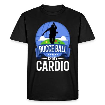 La pétanque est mon cardio - T-shirt Premium bio Homme - noir - Devant - Nico (187cm)