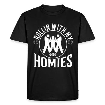 Rollin avec mes copains Bocce Ball - T-shirt Premium bio Homme - noir - Devant - Nico (187cm)