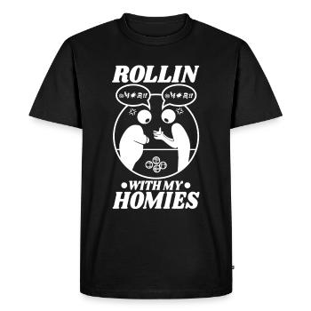 Rollin avec mes copains Bocce Ball - T-shirt Premium bio Homme - noir - Devant - Nico (187cm)