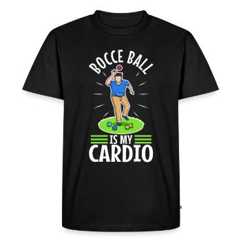 La pétanque est mon cardio - T-shirt Premium bio Homme - noir - Devant - Nico (187cm)