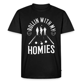 Rollin avec mes copains Bocce Ball - T-shirt Premium bio Homme - noir - Devant - Nico (187cm)