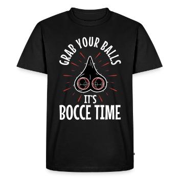 Grab your balls its bocce time - Men's Premium Organic T-Shirt - black - Front - Nico (187cm)