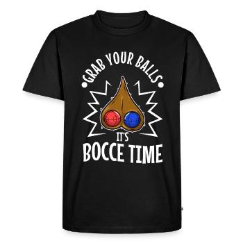 Grab your balls its bocce time - Men's Premium Organic T-Shirt - black - Front - Nico (187cm)