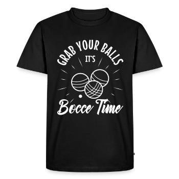 Grab your balls its bocce time - Men's Premium Organic T-Shirt - black - Front - Nico (187cm)
