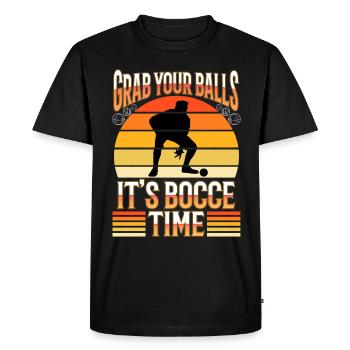 Grab your balls its bocce time - Men's Premium Organic T-Shirt - black - Front - Nico (187cm)