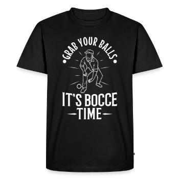 Grab your balls its bocce time - Men's Premium Organic T-Shirt - black - Front - Nico (187cm)