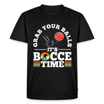 Grab your balls its bocce time - Men's Premium Organic T-Shirt - black - Front - Nico (187cm)