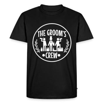 Groom's Crew - Men's Premium Organic T-Shirt - black - Front - Nico (187cm)