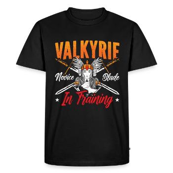 Valkyrie Novice Blade In Training Norse Mythology - Men's Premium Organic T-Shirt - black - Front - Nico (187cm)
