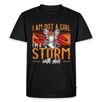 Valkyries Je ne suis pas une fille Je suis une tempête Viking nordique - T-shirt Premium bio Homme - noir - Devant - Nico (187cm)