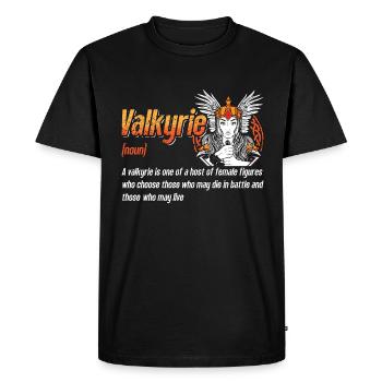 Valkyrie A Valkyrie Is One Of A Host Norse Viking - Men's Premium Organic T-Shirt - black - Front - Nico (187cm)