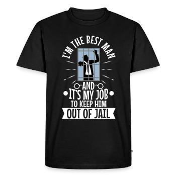 Je suis le meilleur homme - T-shirt Premium bio Homme - noir - Devant - Nico (187cm)