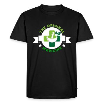 Herboristerie La médecine originale Herboriste à base de plantes - T-shirt Premium bio Homme - noir - Devant - Nico (187cm)