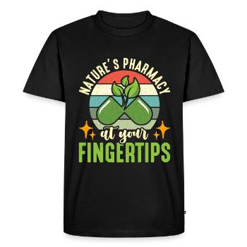 Herbalism Nature's Pharmacy At Your Medicinal Herb - Men's Premium Organic T-Shirt - black - Front - Nico (187cm)