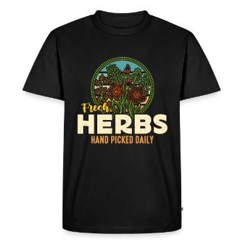 Herbalism Fresh Herbs Hand Picked Herbal Herbalist - Men's Premium Organic T-Shirt - black - Front - Nico (187cm)