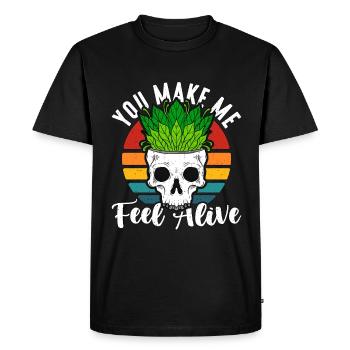 Herbalism You Make Me Feel Alive Retro Herb Lover - Men's Premium Organic T-Shirt - black - Front - Nico (187cm)