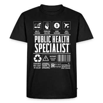 Spécialiste en santé publique Scientifique Travailleur de la santé - T-shirt Premium bio Homme - noir - Devant - Nico (187cm)