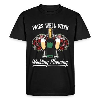 Wedding Planner Pairs Well With Wedding Organizer - Men's Premium Organic T-Shirt - black - Front - Nico (187cm)