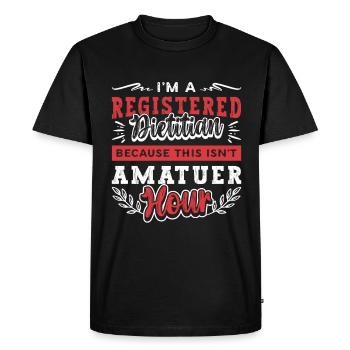Diététiste Je suis un coach en santé diététiste professionnel - T-shirt Premium bio Homme - noir - Devant - Nico (187cm)