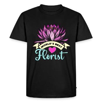 Fleuriste Meilleur fleuriste du monde Fleuriste Fleuriste Fleuriste - T-shirt Premium bio Homme - noir - Devant - Nico (187cm)
