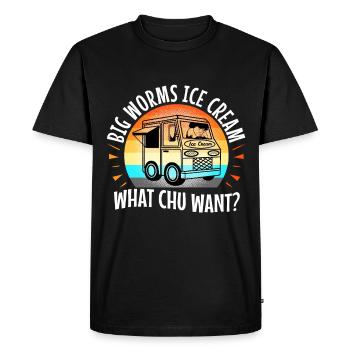 Camion de crème glacée Big Worms - T-shirt Premium bio Homme - noir - Devant - Nico (187cm)