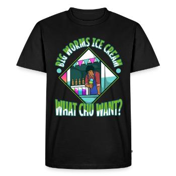 Camion de crème glacée Big Worms - T-shirt Premium bio Homme - noir - Devant - Nico (187cm)