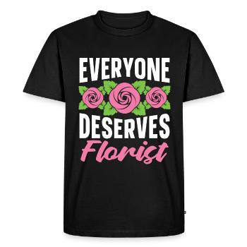 Florist Everyone Deserves Flower Bouquet Florists - Men's Premium Organic T-Shirt - black - Front - Nico (187cm)