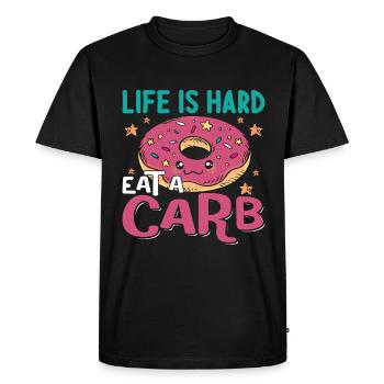 Dietitian Life Is Hard Eat A Carb Health Coach - Men's Premium Organic T-Shirt - black - Front - Nico (187cm)