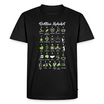 Diététiste Alphabet Health Coach Future Dietitians - T-shirt Premium bio Homme - noir - Devant - Nico (187cm)