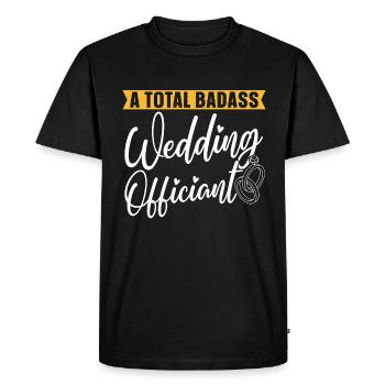 Officiant A Total Badass Wedding Ordained Pastor - Men's Premium Organic T-Shirt - black - Front - Nico (187cm)