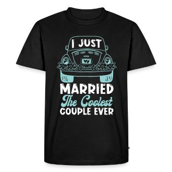 Officiant Je viens d’épouser le pasteur du couple le plus cool - T-shirt Premium bio Homme - noir - Devant - Nico (187cm)