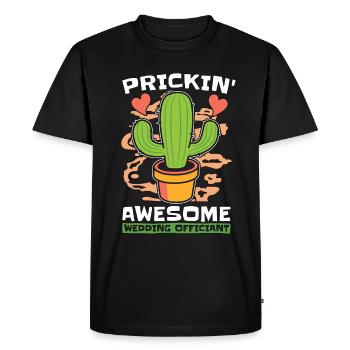 Officiant Prickin' Awesome Wedding Pastor Minister - Men's Premium Organic T-Shirt - black - Front - Nico (187cm)