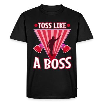 Toss like a cornhole - Men's Premium Organic T-Shirt - black - Front - Nico (187cm)