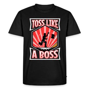 Toss like a cornhole - Men's Premium Organic T-Shirt - black - Front - Nico (187cm)