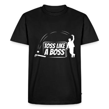 Toss like a cornhole - Men's Premium Organic T-Shirt - black - Front - Nico (187cm)