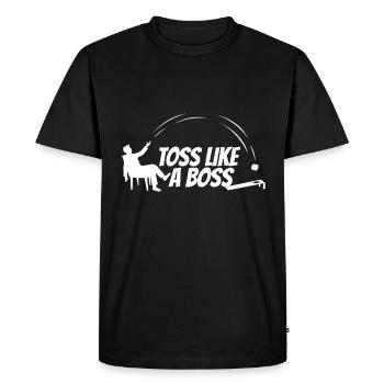 Toss like a cornhole - Men's Premium Organic T-Shirt - black - Front - Nico (187cm)