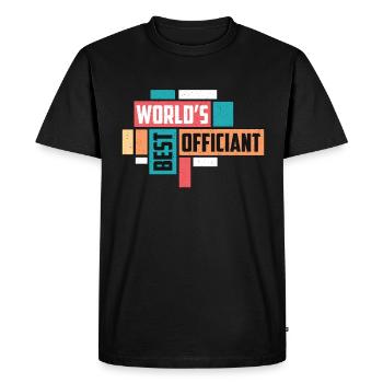 Officiant World's Best Officiant Wedding Minister - Men's Premium Organic T-Shirt - black - Front - Nico (187cm)