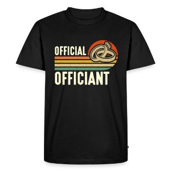 Officiant Official Officiant Retro Wedding Pastor - Men's Premium Organic T-Shirt - black - Front - Nico (187cm)