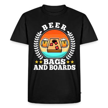 Cornhole - Sacs et planches de bière - T-shirt Premium bio Homme - noir - Devant - Nico (187cm)