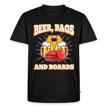 Cornhole - Sacs et planches de bière - T-shirt Premium bio Homme - noir - Devant - Nico (187cm)