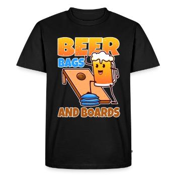 Cornhole - Sacs et planches à bière - T-shirt Premium bio Homme - noir - Devant - Nico (187cm)