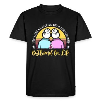 Demoiselle d’honneur aujourd’hui Une mariée demain Un mariage - T-shirt Premium bio Homme - noir - Devant - Nico (187cm)