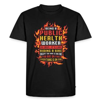 Santé publique Être un scientifique virologue public - T-shirt Premium bio Homme - noir - Devant - Nico (187cm)
