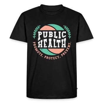 Santé publique Promouvoir Protéger Prévenir Virologue - T-shirt Premium bio Homme - noir - Devant - Nico (187cm)
