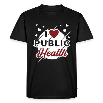 Santé publique I Cœur Épidémiologiste en santé publique - T-shirt Premium bio Homme - noir - Devant - Nico (187cm)