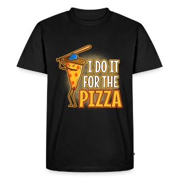 I do it for the Pizza - Men's Premium Organic T-Shirt - black - Front - Nico (187cm)