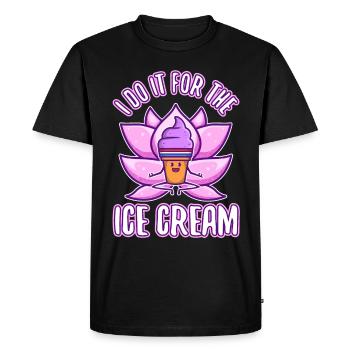 Je le fais pour la crème glacée - T-shirt Premium bio Homme - noir - Devant - Nico (187cm)