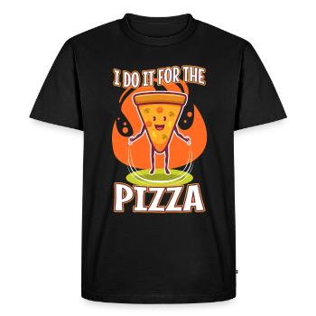 I do it for the Pizza - Men's Premium Organic T-Shirt - black - Front - Nico (187cm)