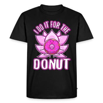 Je le fais pour les beignets - T-shirt Premium bio Homme - noir - Devant - Nico (187cm)